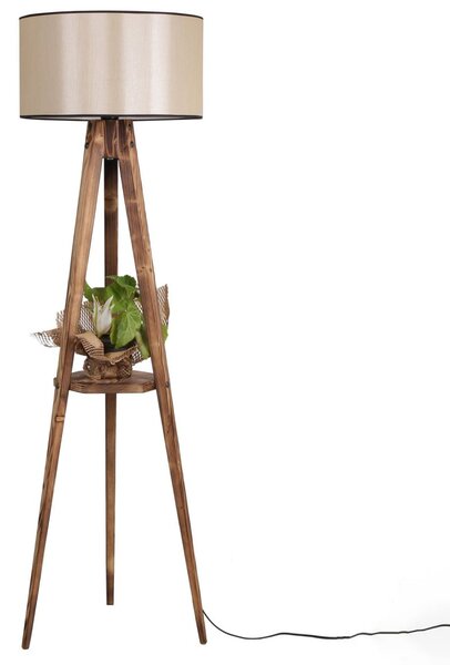 Lampadar cu masuta metal-,nuc-bej Homs, 153 cm,40007