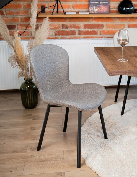 MAZZONI EXPORT FIORA Gri deschis Taupe (material Basel 34) - SCAUN MODERN TAPIȚAT PENTRU SALON/SUFRAGERIE LOFT
