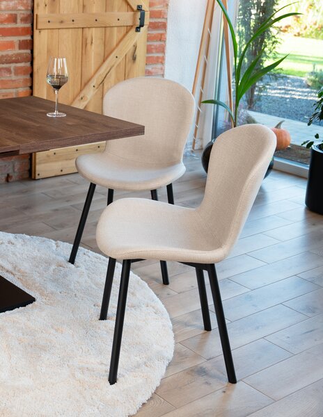 MAZZONI EXPORT FIORA Gri deschis Taupe (material Basel 34) - SCAUN MODERN TAPIȚAT PENTRU SALON/SUFRAGERIE LOFT