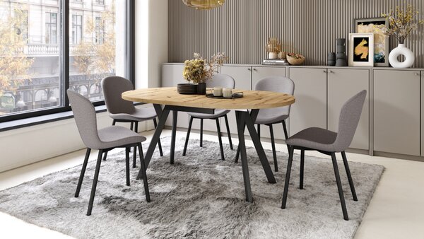 MAZZONI EXPORT FIORA Gri deschis Taupe (material Basel 34) - SCAUN MODERN TAPIȚAT PENTRU SALON/SUFRAGERIE LOFT