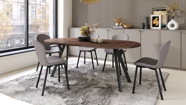 MAZZONI EXPORT FIORA Gri deschis Taupe (material Basel 34) - SCAUN MODERN TAPIȚAT PENTRU SALON/SUFRAGERIE LOFT
