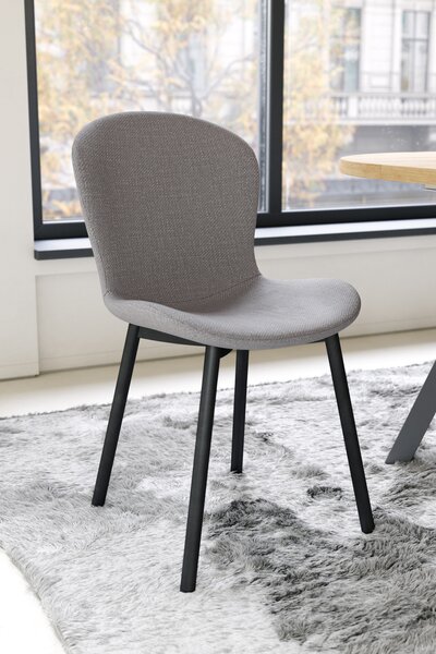 MAZZONI EXPORT FIORA Gri deschis Taupe (material Basel 34) - SCAUN MODERN TAPIȚAT PENTRU SALON/SUFRAGERIE LOFT