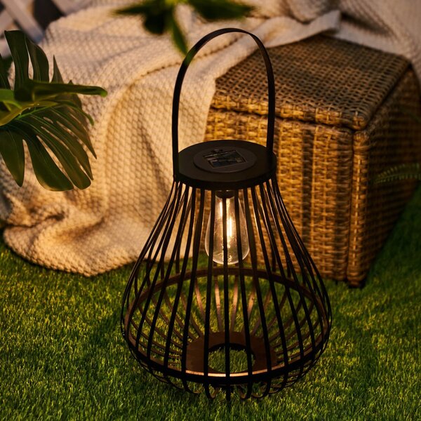 Pauleen Lampa de masă solară cu LED SUNSHINE SPARK, negru, 34 cm, IP44, Negru, Bamboo, Viața tânără