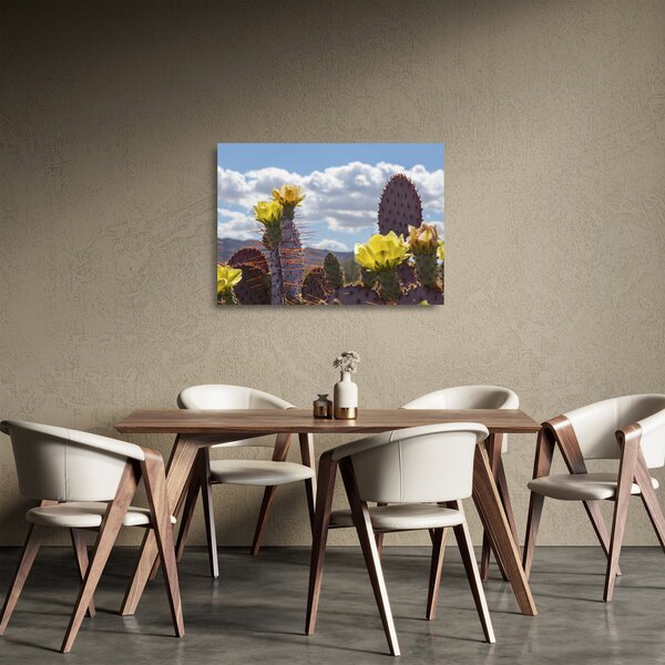Tablou pe sticlă cu floarea de cactus Opunție (70x50 cm)