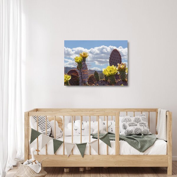 Tablou pe sticlă cu floarea de cactus Opunție (70x50 cm)