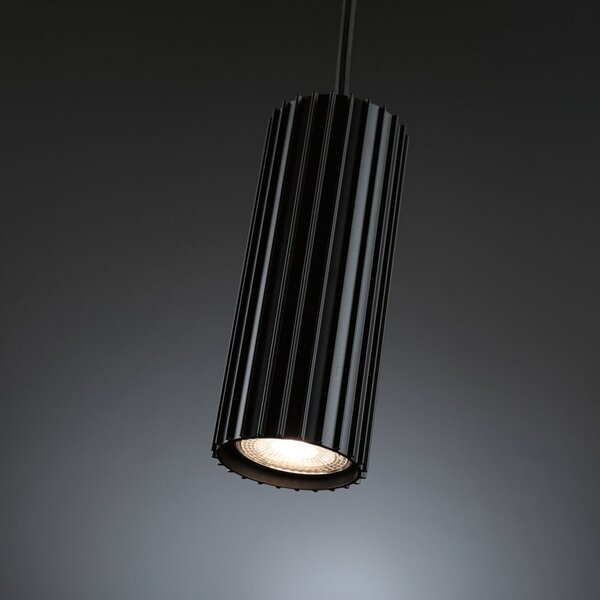 Paulmann Lampa suspendată pe șină URail Lirena, negru, Ø 6 cm, GU10, reglabil, Negru, Camera de zi / sufragerie, Metal, Modern