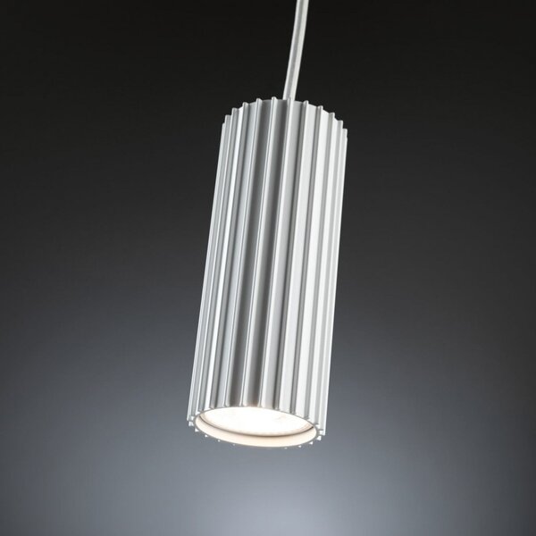 Paulmann Lampă suspendată pe șină URail Lirena, albă, Ø 6 cm, GU10, reglabil, Alb, Camera de zi / sufragerie, Metal, Modern