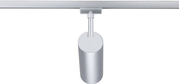 Paulmann Spot pe șină LED URail Theron, crom, 3.000 K, Ø 6 cm, reglabil, Metalic, Camera de zi / sufragerie, Plastic, Modern