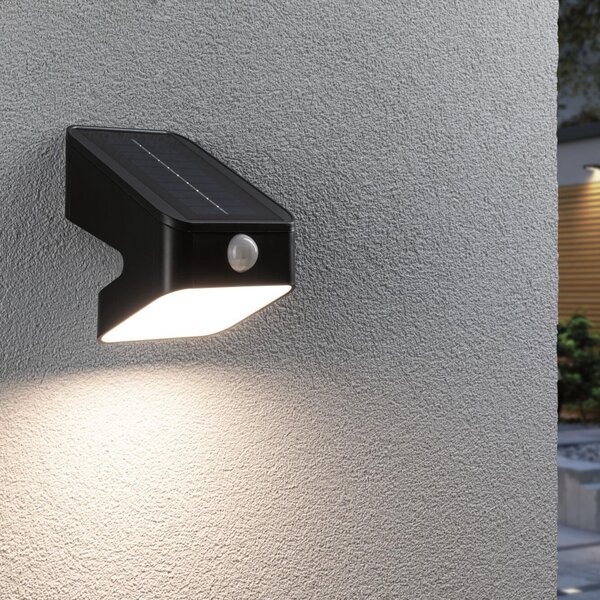 Paulmann Lampa solară de exterior Lesly, antracit, senzor IP65, Negru, Plastic, Modern