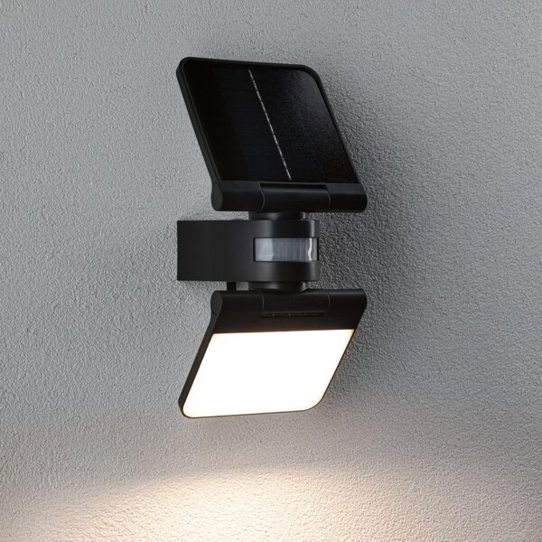 Paulmann Lampa solară de exterior Lesla, antracit, senzor, IP65, Negru, Plastic, Modern
