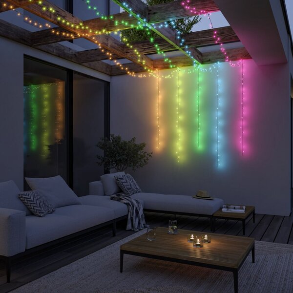 Paulmann Plug & Shine Smart – Ghirlandă luminoasă Yuna 5 m RGB, negru, reglabil, Negru, Plastic, Modern