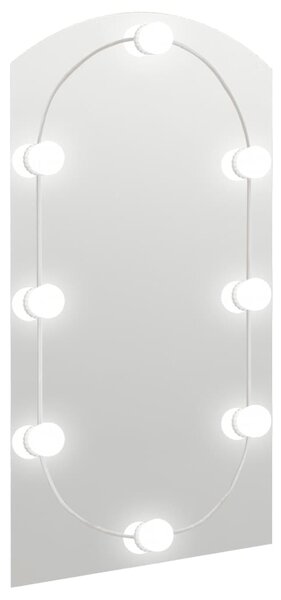 Oglindă cu lumini LED, arcadă, 90x45 cm, sticlă