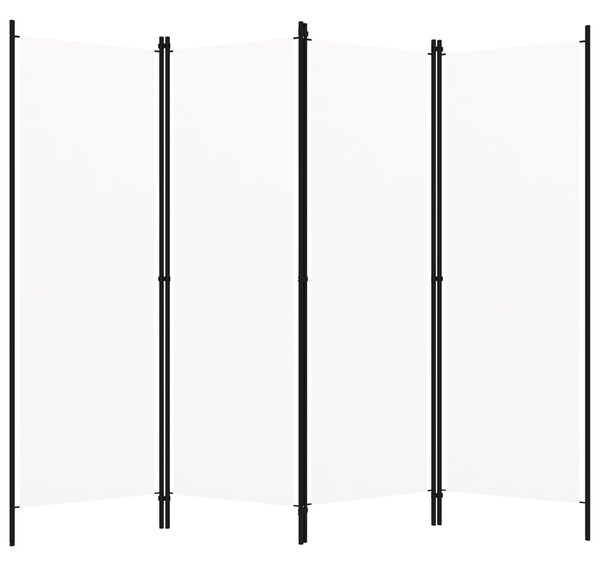 Paravan de cameră cu 4 panouri, alb, 200 x 180 cm