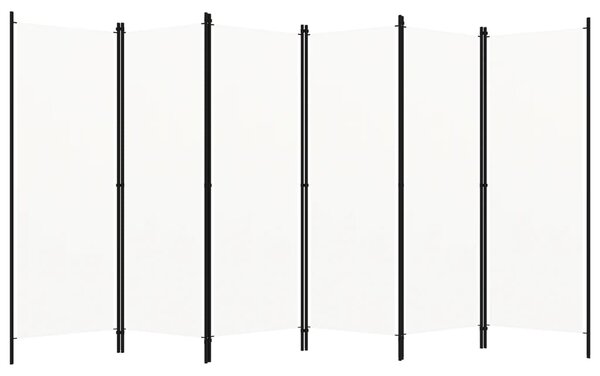 Paravan cameră cu 6 panouri, alb, 300 x 180 cm