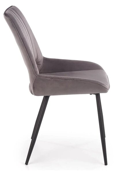 Scaun tapitat K404, gri/negru, stofa/metal, 52x58x88 cm
