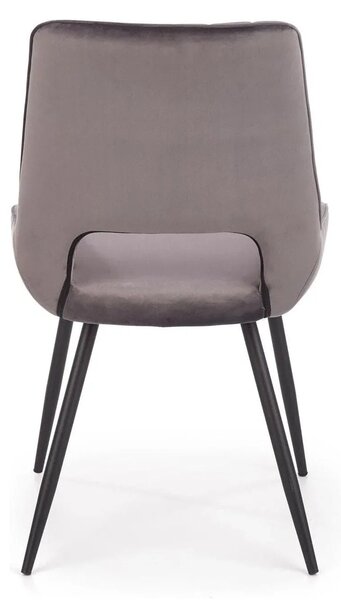 Scaun tapitat K404, gri/negru, stofa/metal, 52x58x88 cm