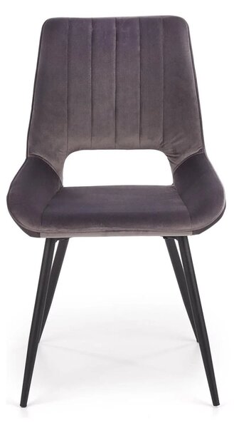 Scaun tapitat K404, gri/negru, stofa/metal, 52x58x88 cm
