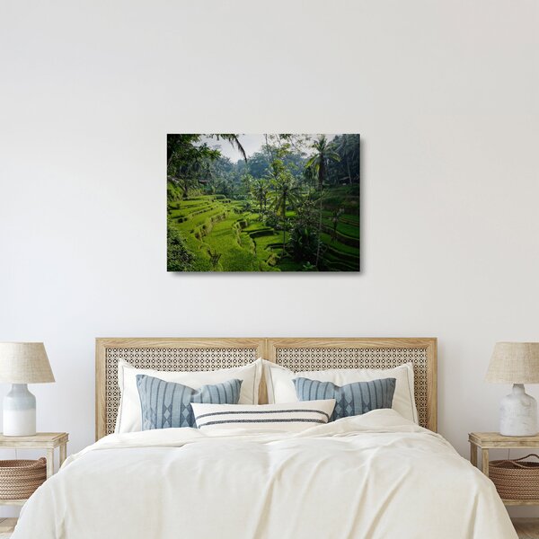 Tablou pe sticlă cu terasele cu orez Tegalalang, Bali (70x50 cm)