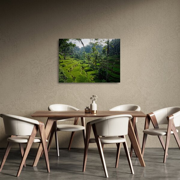 Tablou pe sticlă cu terasele cu orez Tegalalang, Bali (70x50 cm)