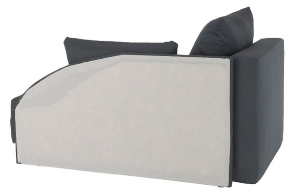 KONDELA Canapea extensibilă, material textil gri-negru, stânga, LAUREL