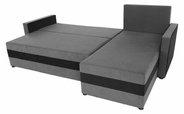 KONDELA Colţar reversibil, gri/negru, PAULITA NEW