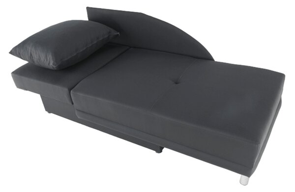 KONDELA Canapea extensibilă, material textil gri-negru, stânga, LAUREL