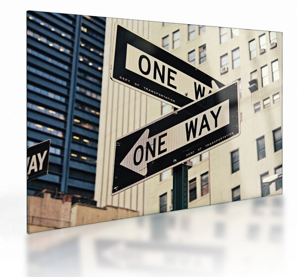 Tablou pe sticlă - New York ONE WAY (70x50 cm)