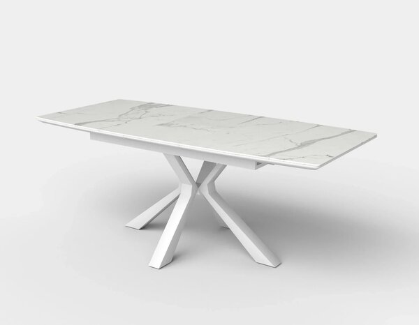 Masa extensibila VIVALDI, alb, ceramica/metal, 160/200x90x78 cm