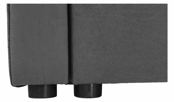 KONDELA Colţar reversibil, gri/negru, PAULITA NEW