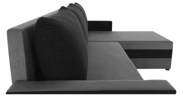 KONDELA Colţar reversibil, gri/negru, PAULITA NEW
