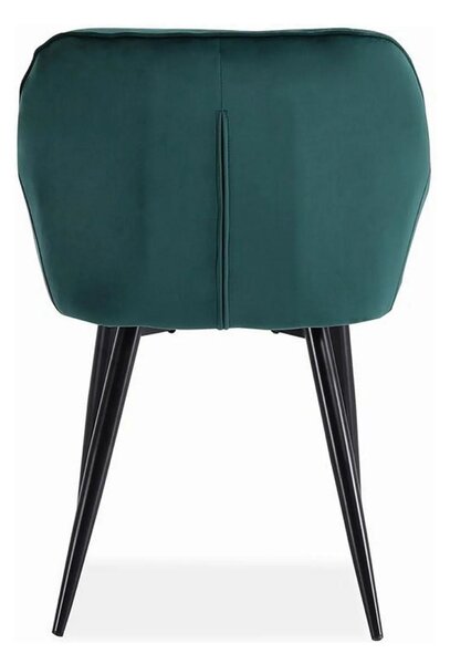 Scaun K487, verde inchis/negru, stofa catifelat/metal, 56x65x81 cm