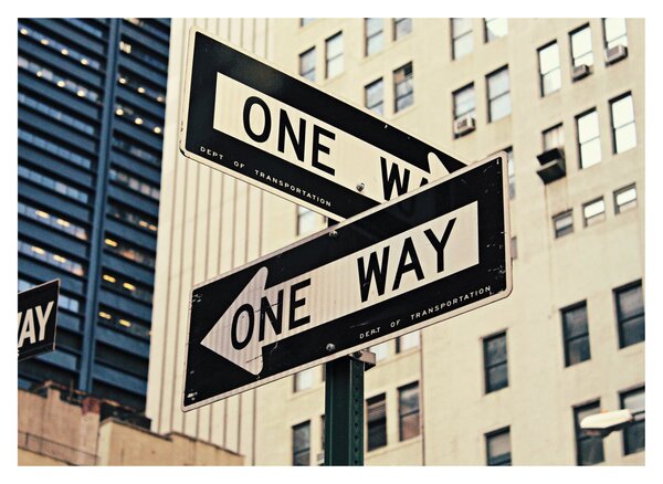 Tablou pe sticlă - New York ONE WAY (70x50 cm)