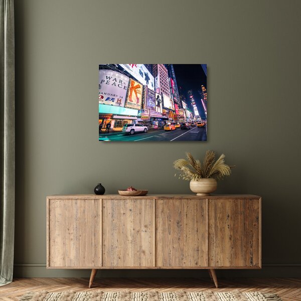 Tablou pe sticlă - New York Theather District (70x50 cm)