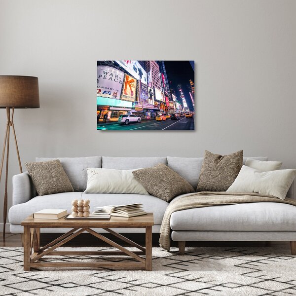 Tablou pe sticlă - New York Theather District (70x50 cm)