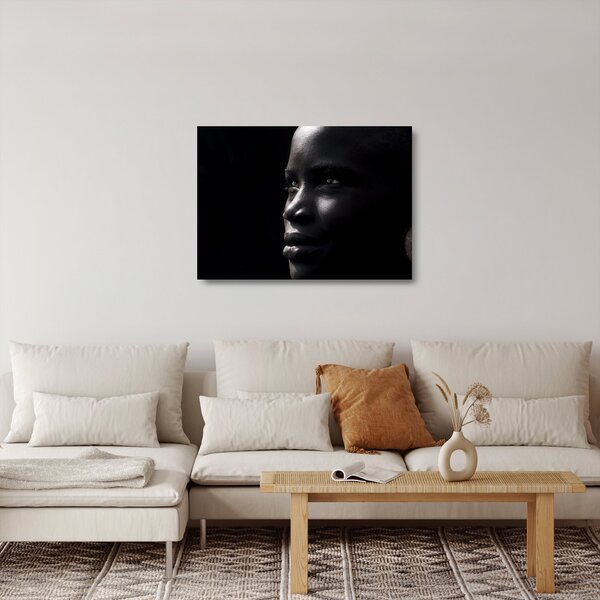 Tablou pe sticlă - Femeie africană (70x50 cm)