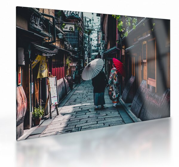 Tablou pe sticlă - Plimbare prin Tokio (70x50 cm)