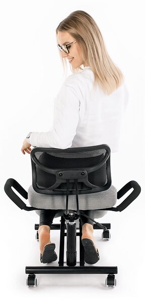 KONDELA Scaun de îngenunchiere ergonomic, gri-maro Taupe / negru, RUFUS