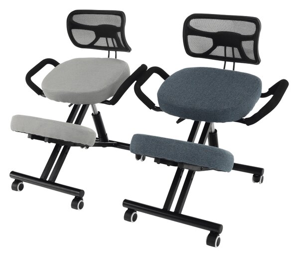 KONDELA Scaun de îngenunchiere ergonomic, gri-maro Taupe / negru, RUFUS