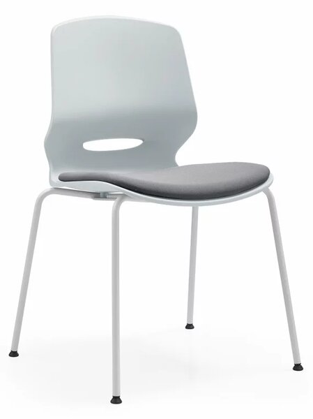 Scaun pentru birou ergonomic Seren , fix cu picioare metalice ,culoare:gri , dimensiuni 400*440*835 mm