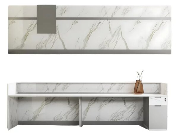 Masa birou receptie ,design modern și elegant ,calitate premium, dimensiuni 2400*600*1050