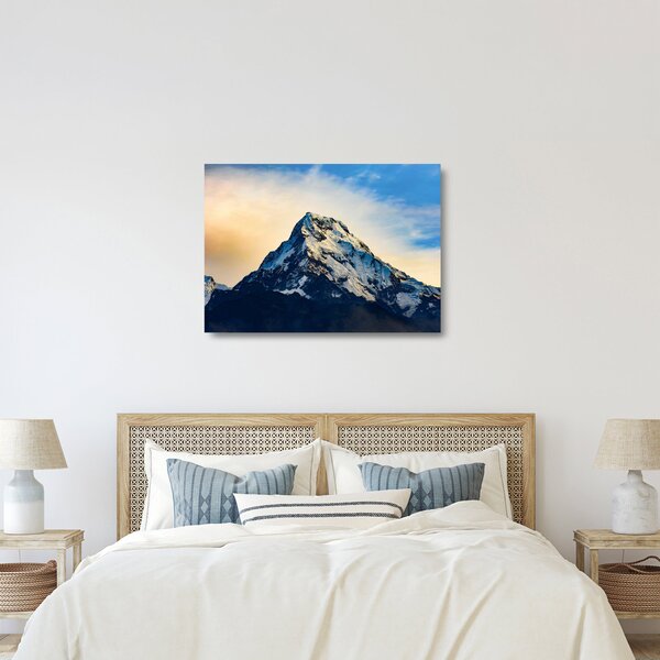 Tablou pe sticlă cu munții înzăpeziți, Nepal (70x50 cm)