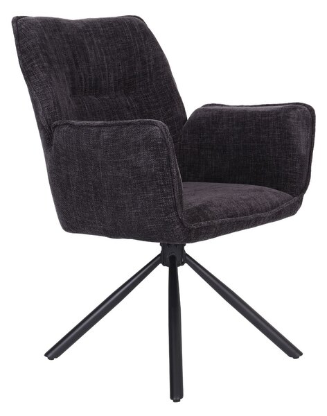 Scaun de dining pivotant Lozano negru