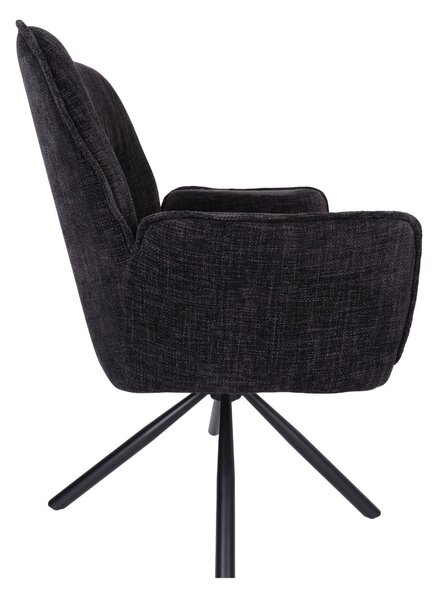 Scaun de dining pivotant Lozano negru