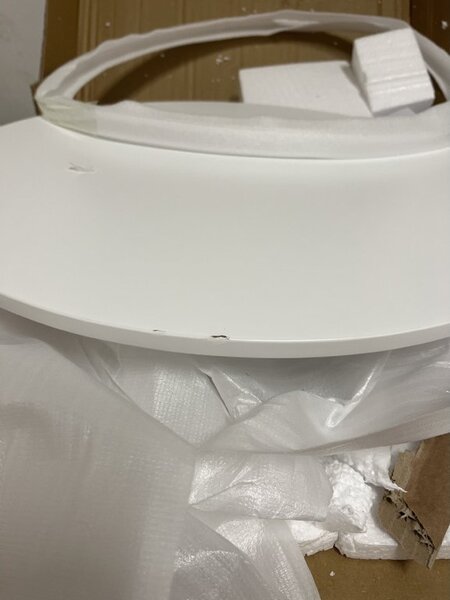 OFERTA Masa rotunda alba de dining KAMI 60x60 cm Calitate a II-a
