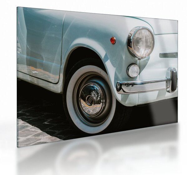 Tablou pe sticlă - mașina retro Fiat (70x50 cm)