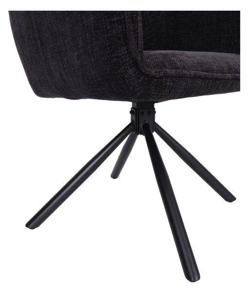 Scaun de dining pivotant Lozano negru