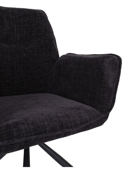 Scaun de dining pivotant Lozano negru