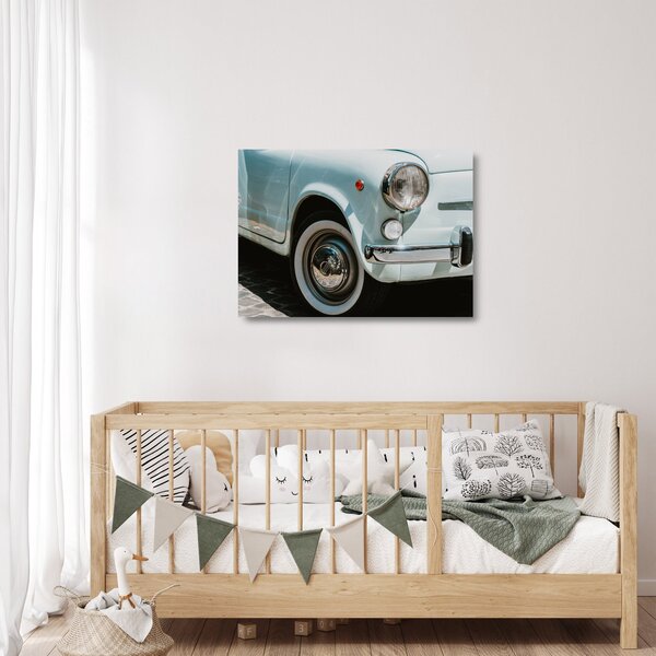 Tablou pe sticlă - mașina retro Fiat (70x50 cm)