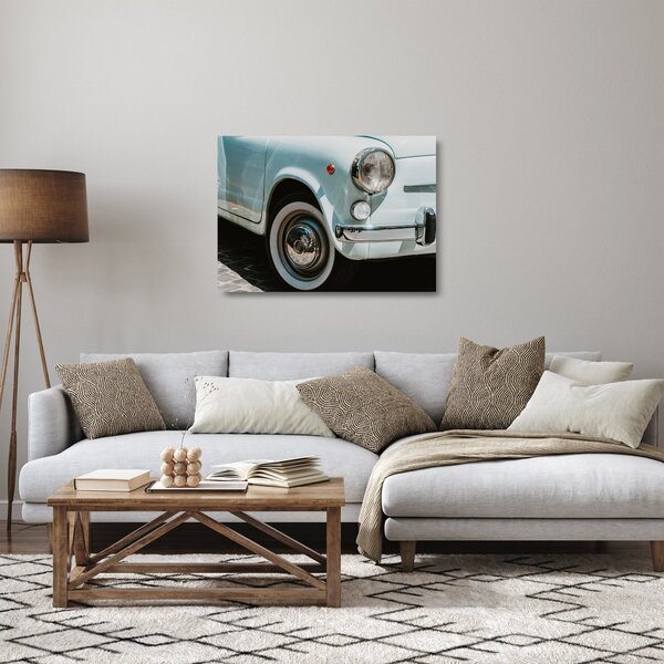 Tablou pe sticlă - mașina retro Fiat (70x50 cm)