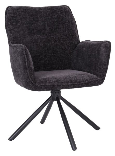 Scaun de dining pivotant Lozano negru